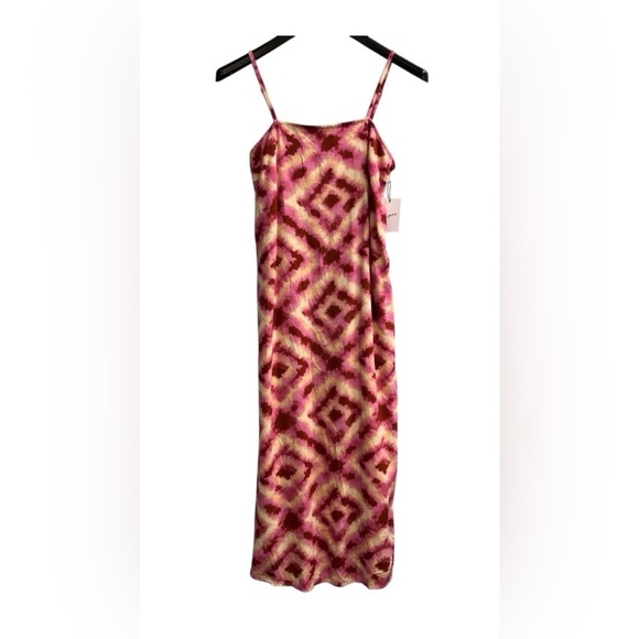 Jopna Dresses & Skirts - Japna Dress Womens M Pink Tie Dye Smocked Maxi Rayon Beach Boho Hippie Vacation